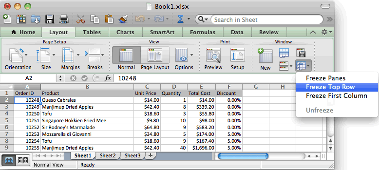 How Do You Freeze A Column In Excel For Mac